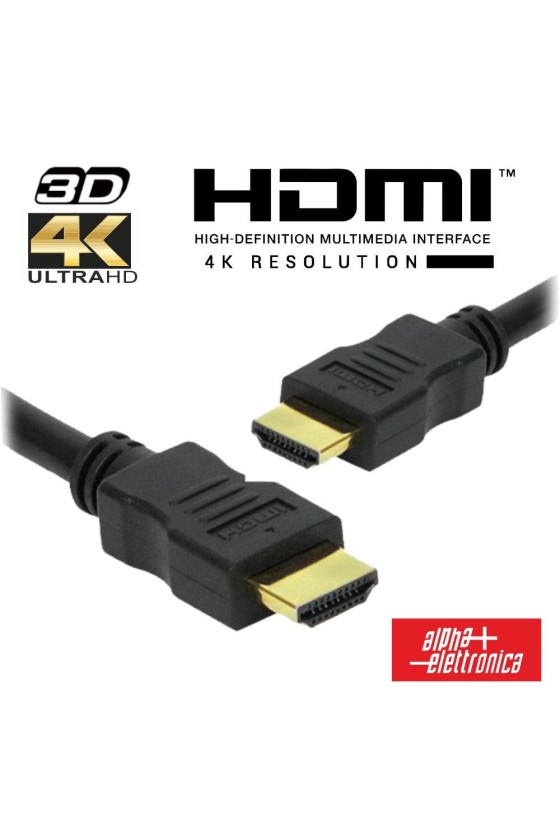 Cabo HDMI Dourado Macho / Macho 2.2 4K Preto 7.5m ALPHA