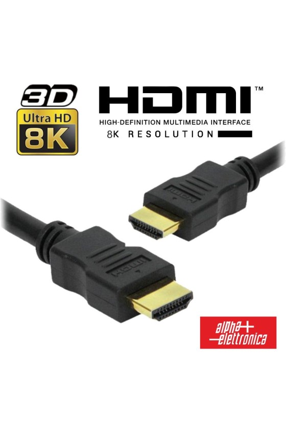 Cabo HDMI Dourado Macho / Macho 2.2 8K Preto 3m ALPHA