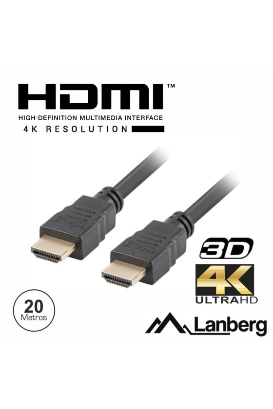 Cabo HDMI Dourado Macho / Macho 2.0 4K 20m LANBERG