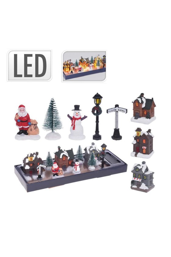 Conjunto De Figuras De Natal C/ Luzes LED