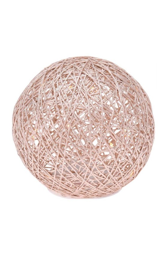 Bola Decorativa C/ 15 LEDS 15cm Dourada 3000K