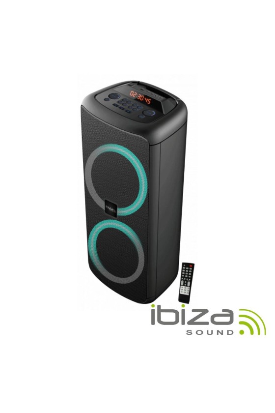 Coluna Amplificada 2x10" Bluetooth USB/AUX/SD IBIZA