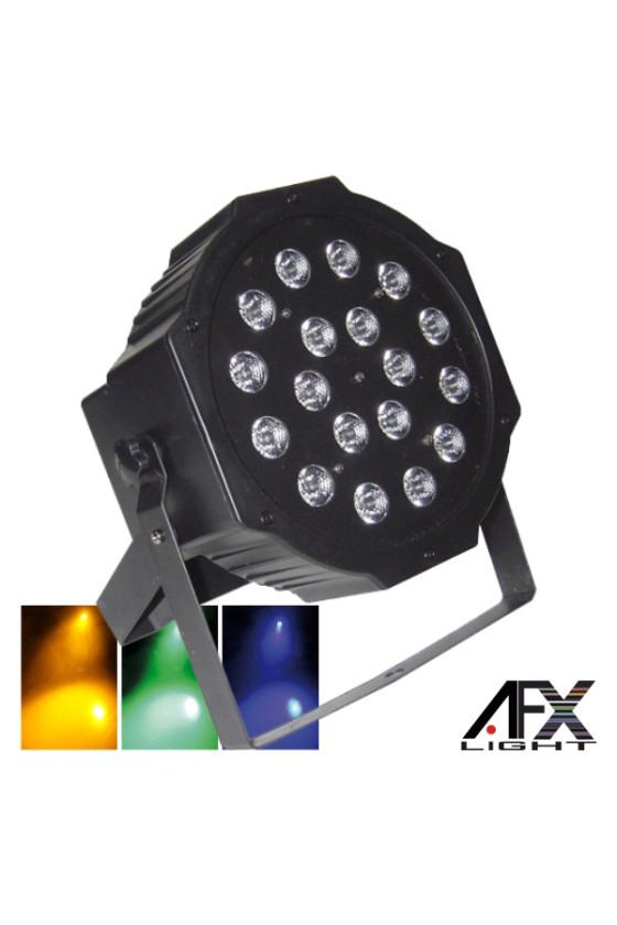 PROJECTOR LUZ C/ 18 LEDS 1W RGB DMX MIC FLAT AFXLIGHT