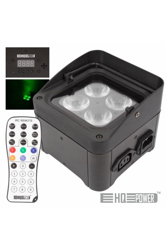 PROJETOR LUZ C/ 4 LED 4W RGB-UV DMX/COMANDO HQ POWER