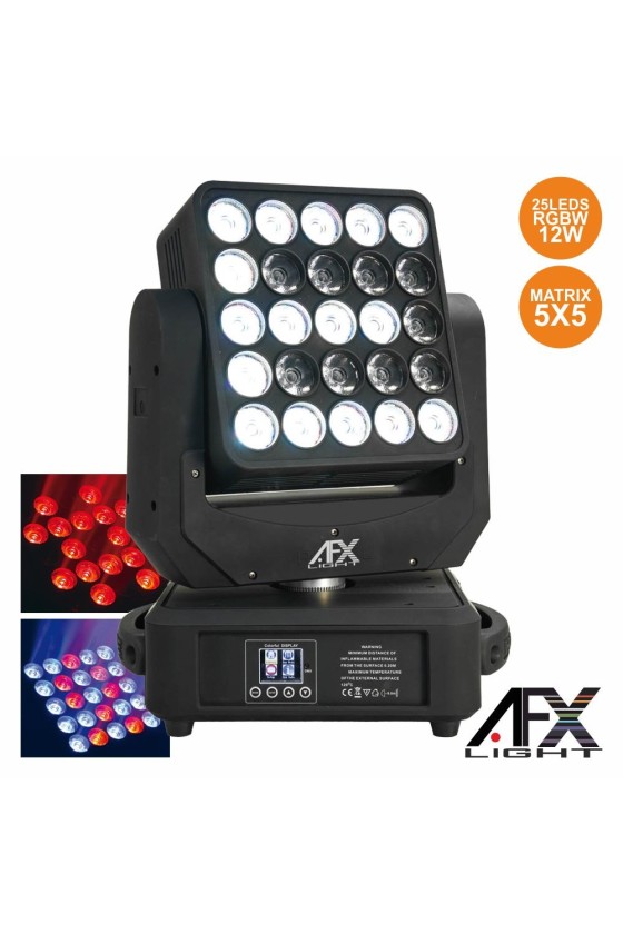 MOVING HEAD QUAD MATRIX 25 LEDS RGBW 12W DMX AFXLIGHT