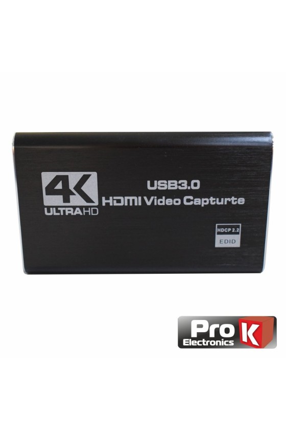 Placa Captura HDMI LOOP P/ USB 3.0/HDMI/MIC 4K 60Hz PROK