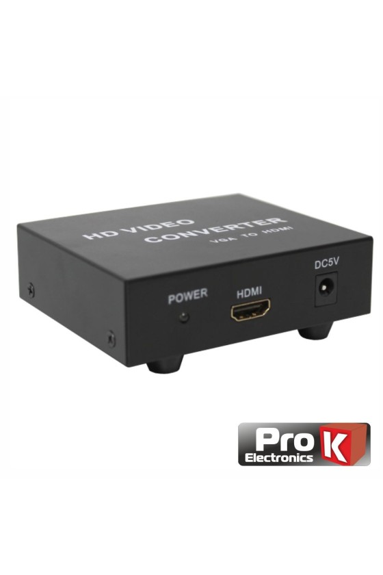 CONVERSOR VGA P/ HDMI FÊMEA + 2 RCA FÊMEA PROK