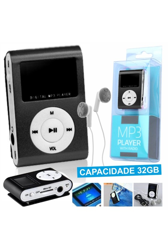 LEITOR MP3 C/ RÁDIO SD MIC...