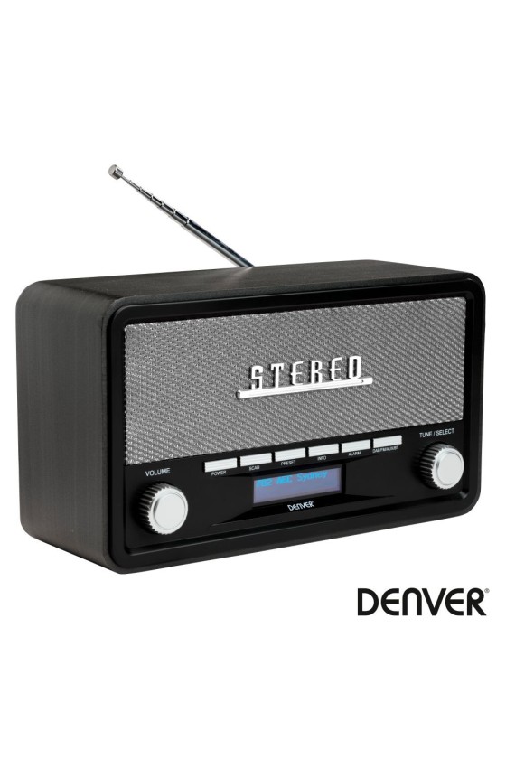 Rádio AM/FM/Bluetooth/ Mp3/Aux Vintage DENVER