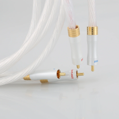 Cabos RCA (par) - Branco - OCC - Fichas banhadas a ouro - 50cm