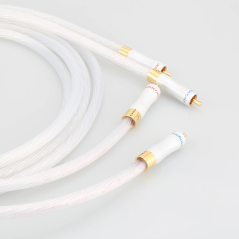 Cabos RCA (par) - Branco - OCC - Fichas banhadas a ouro - 50cm