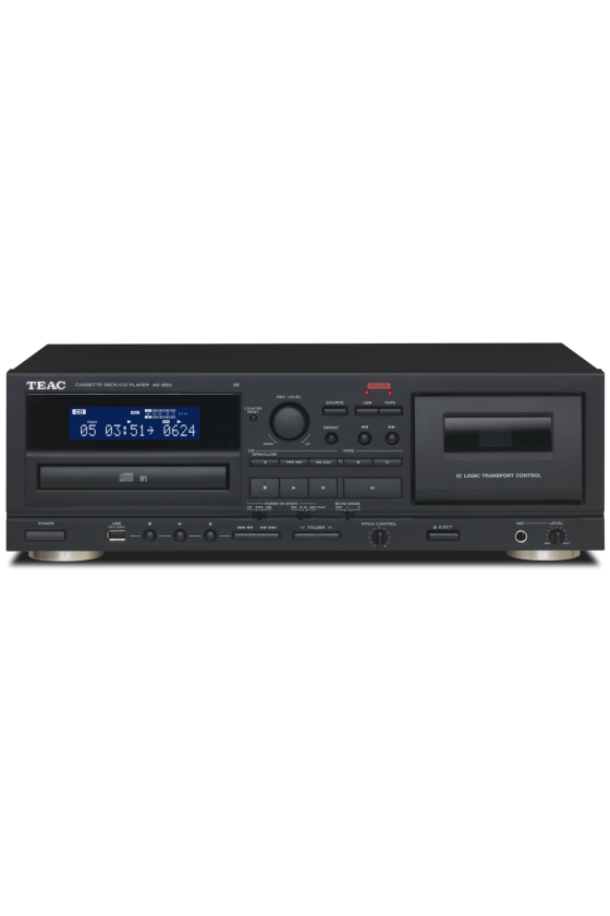Teac AD-850-SE CD & Cassette-player with USB, Black