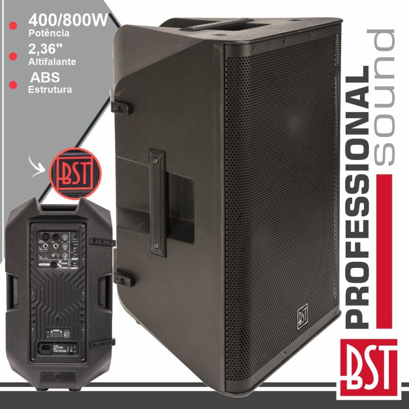 COLUNA BI-AMPLIFICADA PROFISSIONAL 12" 400-800W BST