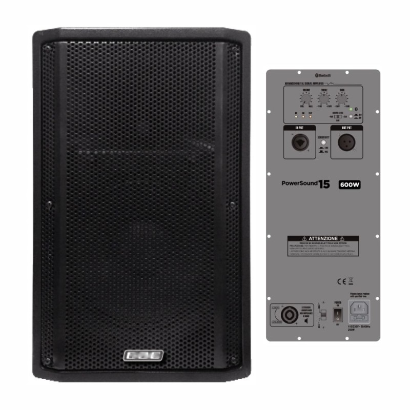 Coluna Amplificada 15" 600W Bluetooth V4.1