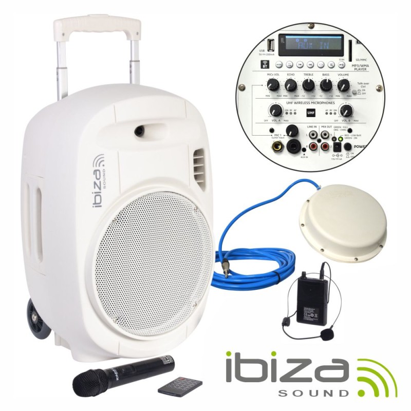 Coluna Amplificada 12" 700W UHF C/ Altifalante Piscina IBIZA