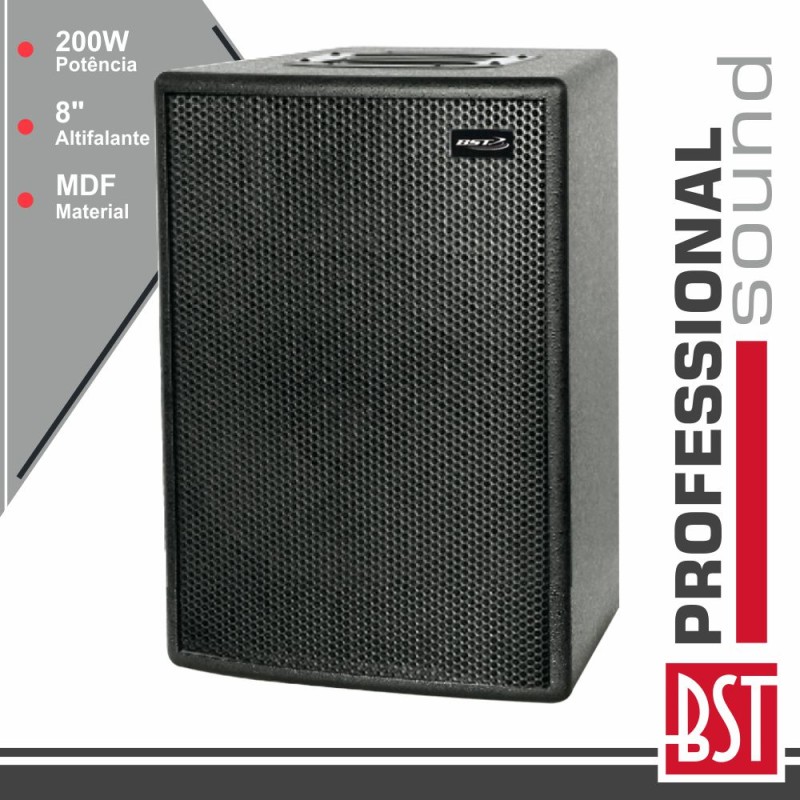 COLUNA PASSIVA PRO 8" 200Wmáx 15MM MDF BST