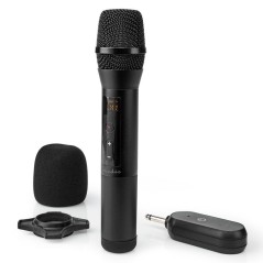 Microfone Cardióide S/ Fios UHF C/ Receptor 6.35mm Preto