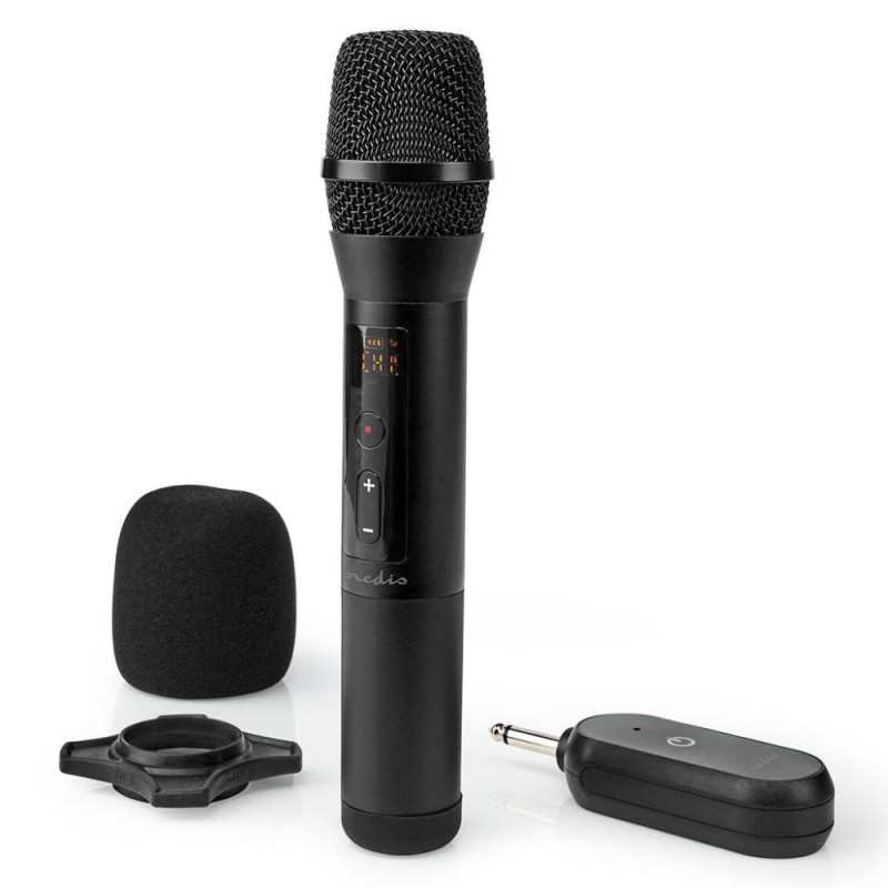 Microfone Cardióide S/ Fios UHF C/ Receptor 6.35mm Preto