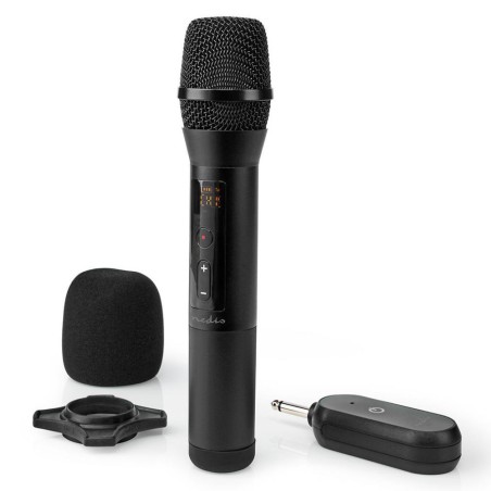 Microfone Cardióide S/ Fios UHF C/ Receptor 6.35mm Preto