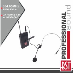 MICROFONE HEADSET UHF S/ FIOS 864.65MHZ BST