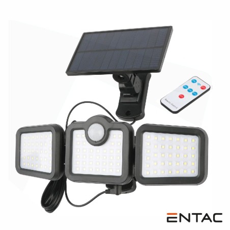 Candeeiro Exterior 15W C/ Sensor PIR Painel Solar Amovível