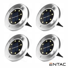 Conjunto 4 Candeeiros Solares LED Redondo ENTAC