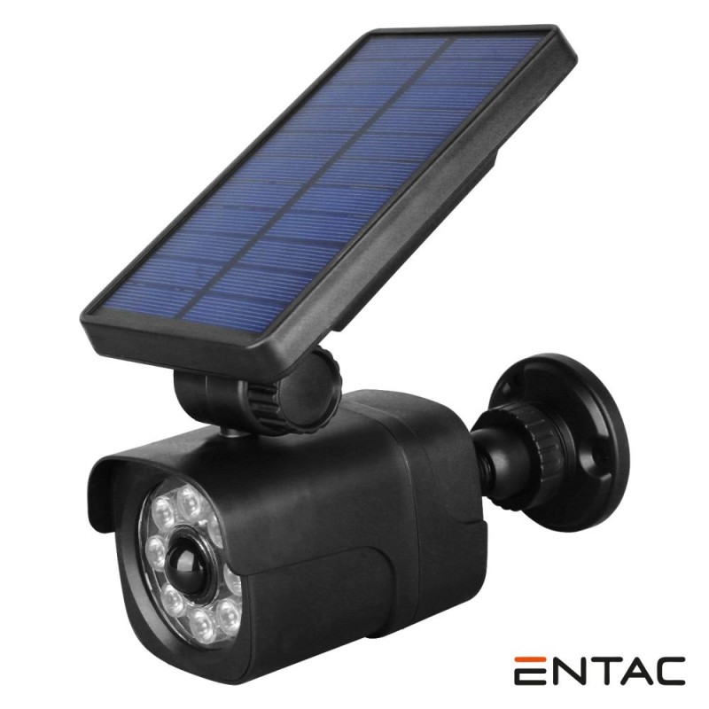 Lâmpada Exterior Solar 4W C/ Sensor PIR E Câmara Falsa ENTAC