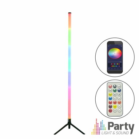 Tubo LED RGB 1.1m Bluetooth C/ Suporte Preto PARTY