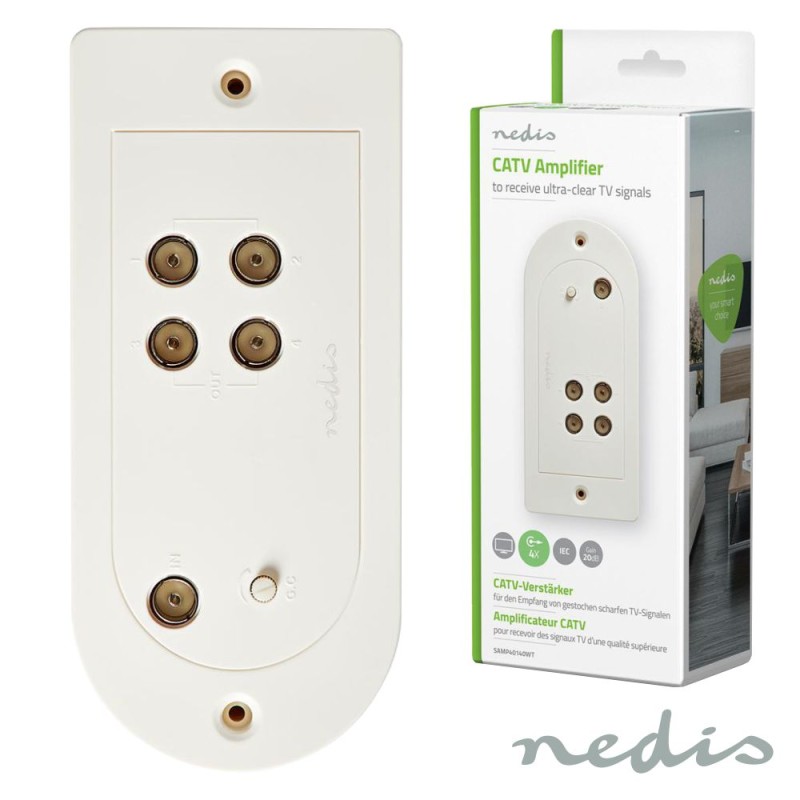 AMPLIFICADOR DE ANTENA C/ AJUSTE E 4 SAÍDAS 20DB