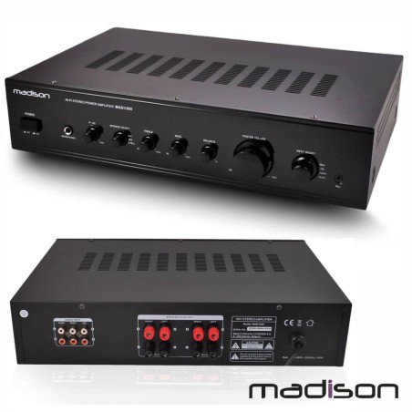 AMPLIFICADOR STEREO HIFI 2X180W 3 ENTRADAS PRETO MADISON