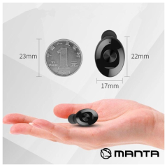 Auriculares Earbuds TWS Bluetooth 5.0 Preto MANTA MTWS001